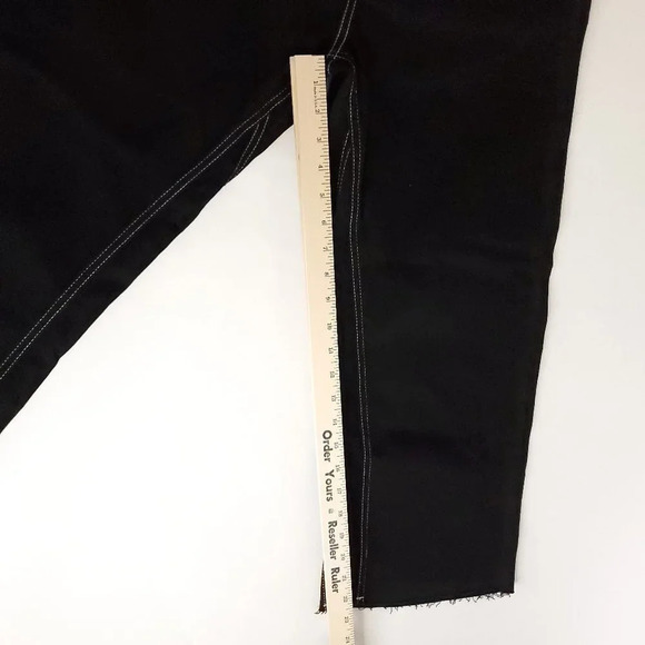 NA-KD Highwaist Denim Culotte Women Size 40 Jeans in Midnight Black Lightweight - Picture 13 of 14